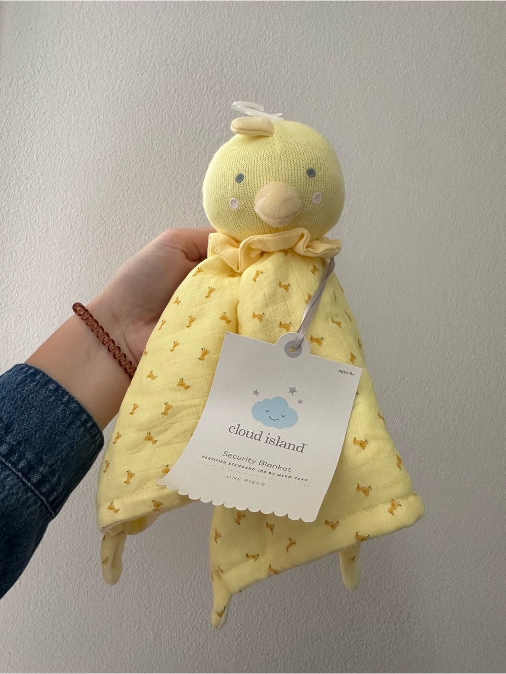 cloud island Yellow Chick Duckling Cotton Baby Security Blanket Lovey NWT